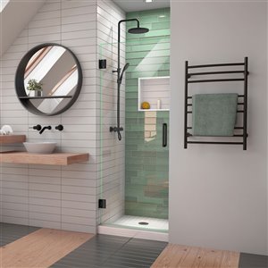 Porte de douche Unidoor-LS de DreamLine, 24 po, noir satiné