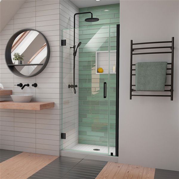 Porte de douche Unidoor-LS de DreamLine, 31 po, noir satiné