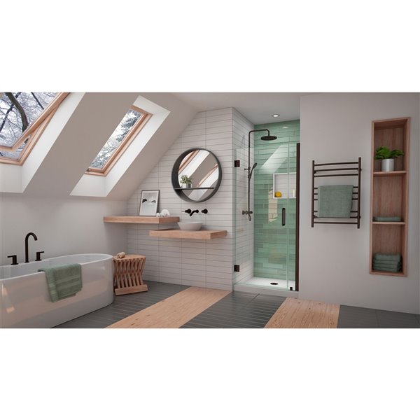 DreamLine Unidoor-LS Shower Door - 35-in - Oil Rubbed Bronze