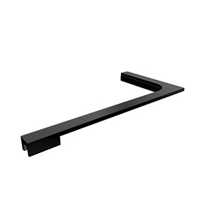 Support pour panneau de verre L-Bar de DreamLine pour mur droit, 18 po, noir satiné