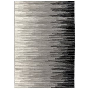 Rug Branch Montage Modern Entrance Area Rug - Rectangular - 2-ft 3-in x 5-ft - Gray Black