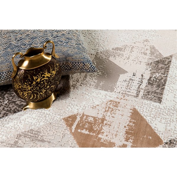 Rug Branch Contemporary Geometric  Beige Brown Indoor Area Rug - 4x6