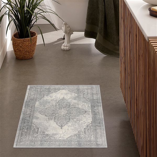 Rug Branch Tapis d'intérieur transitionnel marocain sud-ouest gris beige - 4x6