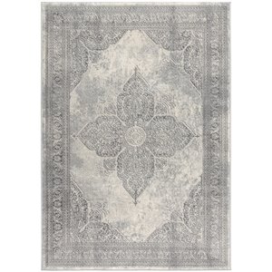 Rug Branch Tapis d'intérieur transitionnel marocain sud-ouest gris beige - 4x6