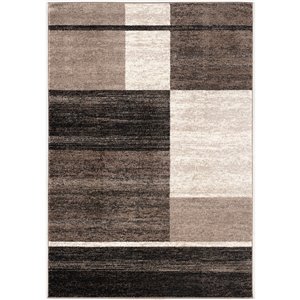 Rug Branch Nova Modern Area Rug - Rectangular - 3-ft 9-in x 5-ft 6-in - Brown