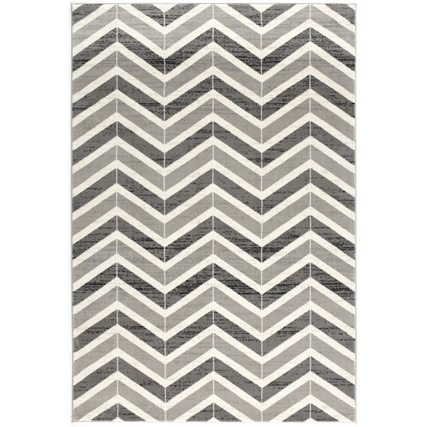 Tapis Branche Moderne Géométrique Vague Gris Beige Intérieur Tapis - 4x6