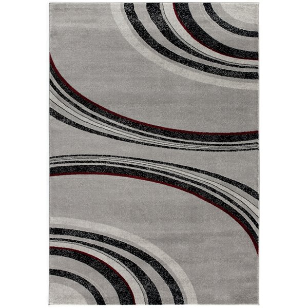 Rug Branch Contemporary Abstract Lines Grey Black Indoor Area Rug - 6x9 ...