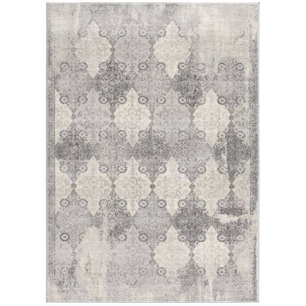 Rug Branch Contemporary Moroccan  Grey Beige Indoor Area Rug - 5x7