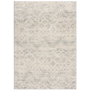 Rug Branch Contemporary Abstract  Beige Grey Indoor Doormat Rug - 2x4