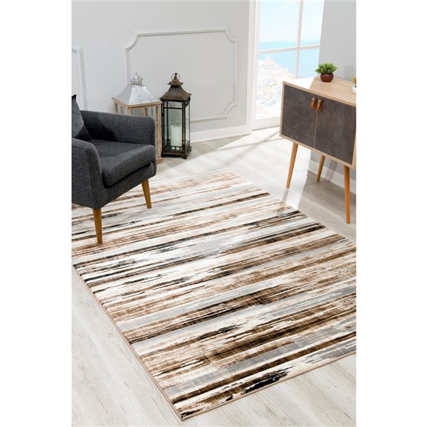 Rug Branch Tapis d'intérieur moderne abstrait camo marron beige - 4x6