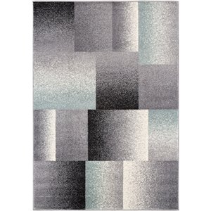 Rug Branch Contemporary Geometric  Grey Blue Indoor Area Rug - 5x7