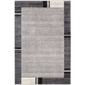 Rug Branch Contemporary Geometric  Grey Black Indoor Area Rug - 5x7