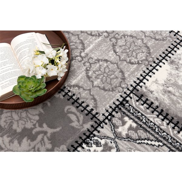 Rug Branch Modern Abstract Boho Grey Beige Indoor Doormat Rug - 3x5