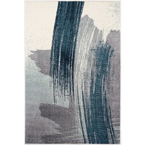Rug Branch Nova Modern Area Rug - Rectangular - 5-ft 3-in x 7-ft 5-in - Gray Blue