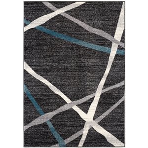 Rug Branch Tapis d'intérieur contemporain géométrique gris bleu - 8 x 10