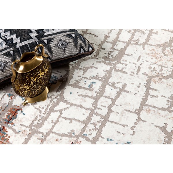 Rug Branch Contemporary Abstract  Beige Blue Indoor Area Rug - 5x7