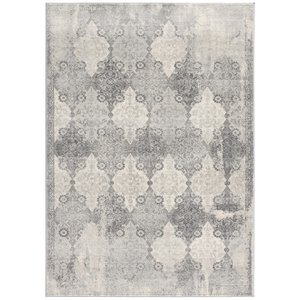 Rug Branch Contemporary Moroccan  Grey Beige Indoor Doormat Rug - 2x4