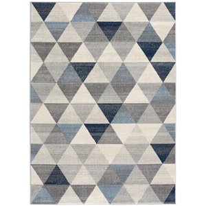 Rug Branch Tapis d'intérieur contemporain géométrique bleu côtier beige - 8 x 10