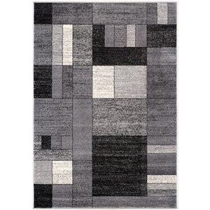 Rug Branch Contemporary Geometric  Grey Black Indoor Area Rug - 5x7