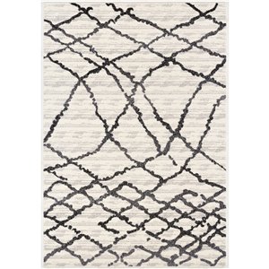 Rug Branch Contemporary Moroccan Marble Grey Black Indoor Area Rug - 5x7