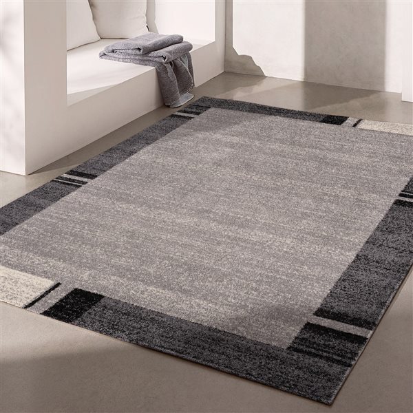 Rug Branch Contemporary Geometric  Grey Black Indoor Area Rug - 6x9