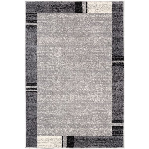 Rug Branch Contemporary Geometric  Grey Black Indoor Area Rug - 6x9