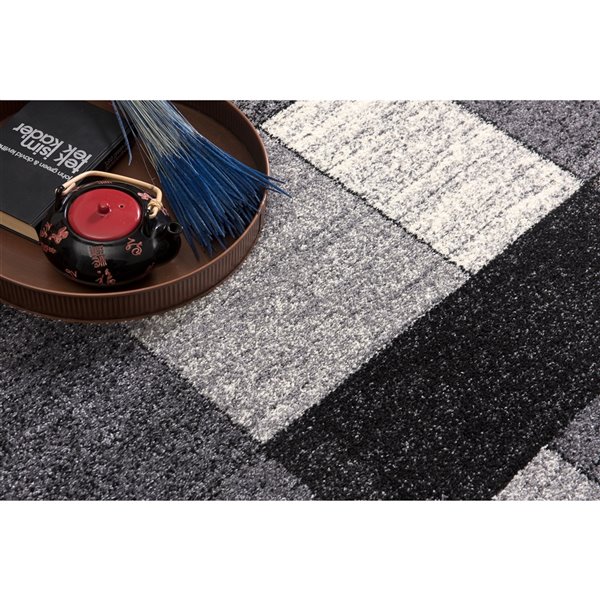 Rug Branch Contemporary Geometric Grey Black Indoor Area Rug 4x6