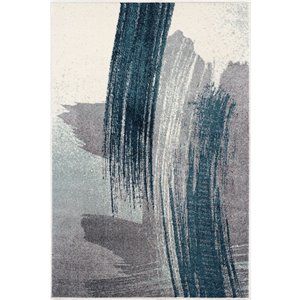 Rug Branch Contemporary Scandinavian  Blue White Indoor Area Rug - 6x9