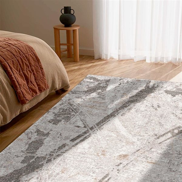 Rug Branch Contemporary Coastal  Grey Beige Indoor Area Rug - 4x6