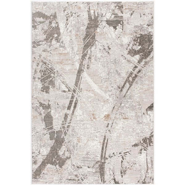 Rug Branch Contemporary Coastal  Grey Beige Indoor Area Rug - 4x6