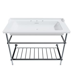 Cheviot Valarte Console Bathroom Sink - Fire Clay - 20.87-in x 31.25-in - White