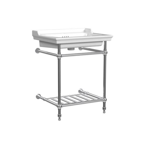 Cheviot Valarte Console Bathroom Sink - Fire Clay - 20.87-in x 25.62-in - White