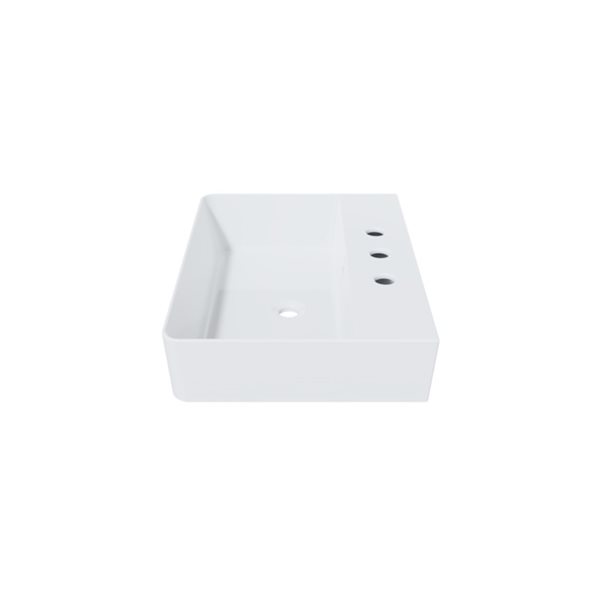 Cheviot Nuo 2 Vessel Bathroom Sink - 17.37-in x 23.62-in - White