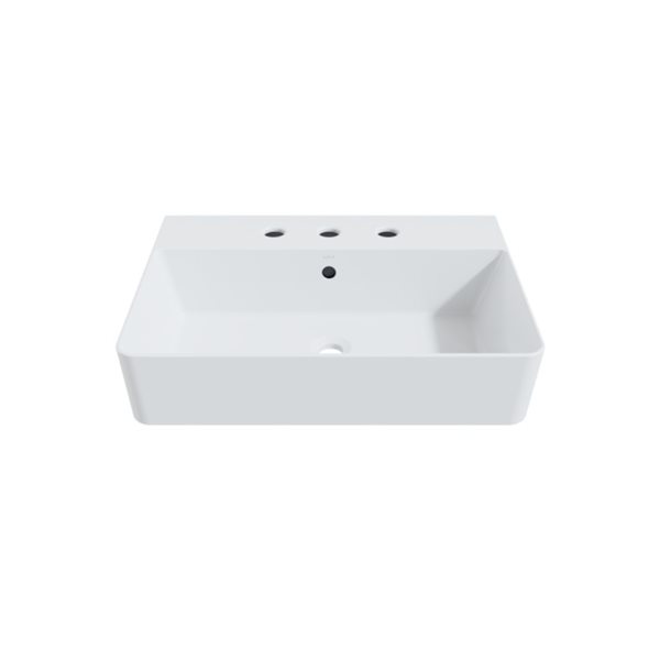 Cheviot Nuo 2 Vessel Bathroom Sink - 17.37-in x 23.62-in - White