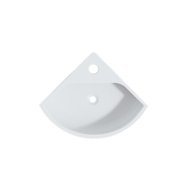 Cheviot Angle Corner Bathroom Sink - Vitreous China - 11.75-in x 11.75-in - White