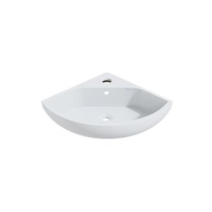 Cheviot Angle Corner Bathroom Sink - Vitreous China - 11.75-in x 11.75-in - White