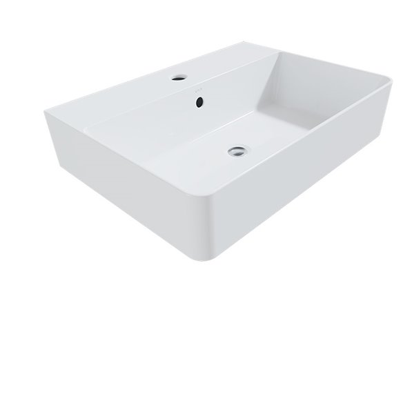 Cheviot Nuo 2 Vessel Bathroom Sink - Fire Clay - 17.37-in x 23.62-in - White