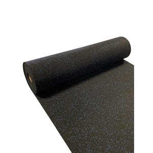 RubberBox Fitness 300 x 48-in 100-sq. ft. Black Flecked Blue Floor Covering