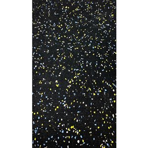 Revêtement de sol Rubber Max, 600 po x 48 po, 200 pi², noir tacheté