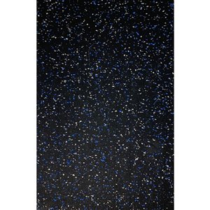 Revêtement de sol Rubber Max, 600 po x 48 po, 200 pi², noir tacheté bleu/gris
