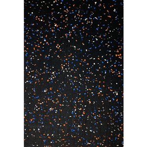 Revêtement de sol Rubber Max, 600 po x 48 po, 200 pi², noir tacheté multi