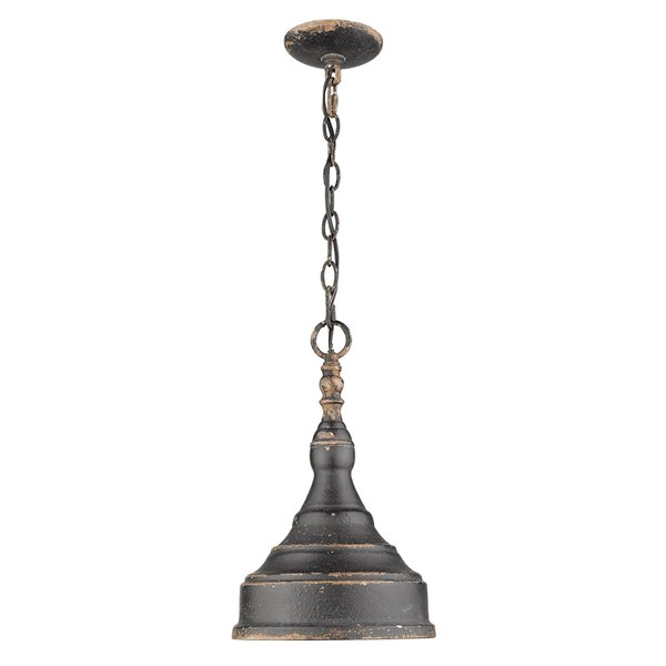 Golden Lighting Keating 1-Light Pendant Light - Antique Black Iron