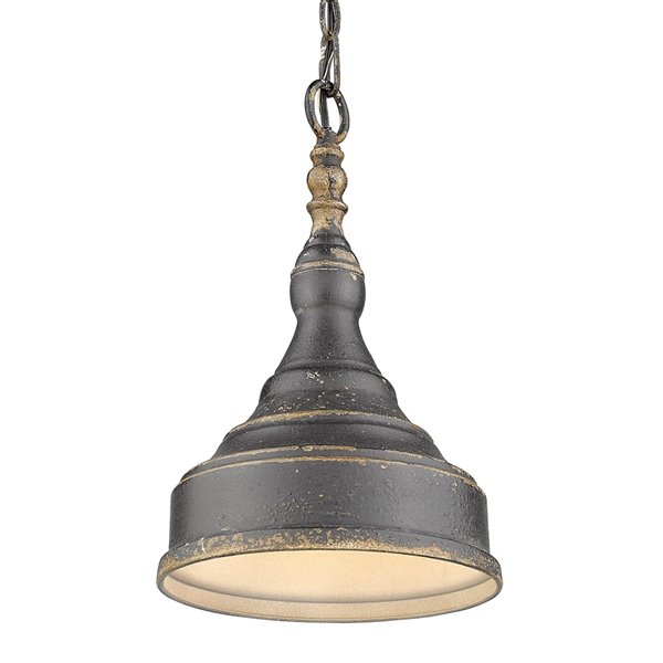 Golden Lighting Keating 1-Light Pendant Light - Antique Black Iron