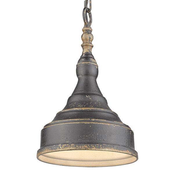 Golden Lighting Keating 1-Light Pendant Light - Antique Black Iron