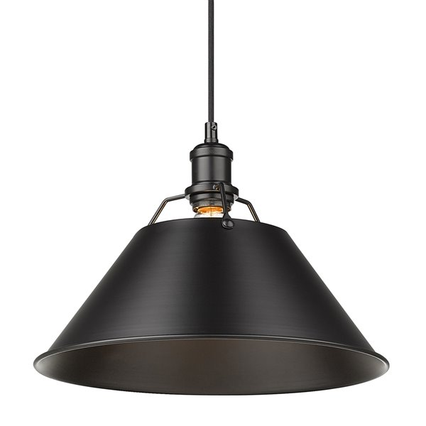 Golden Lighting Orwell 1-Light Pendant Light - Black