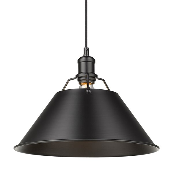 Golden Lighting Orwell 1-Light Pendant Light - Black