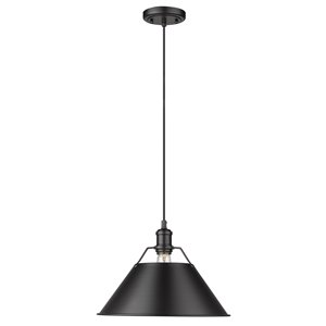 Golden Lighting Orwell 1-Light Pendant Light - Black