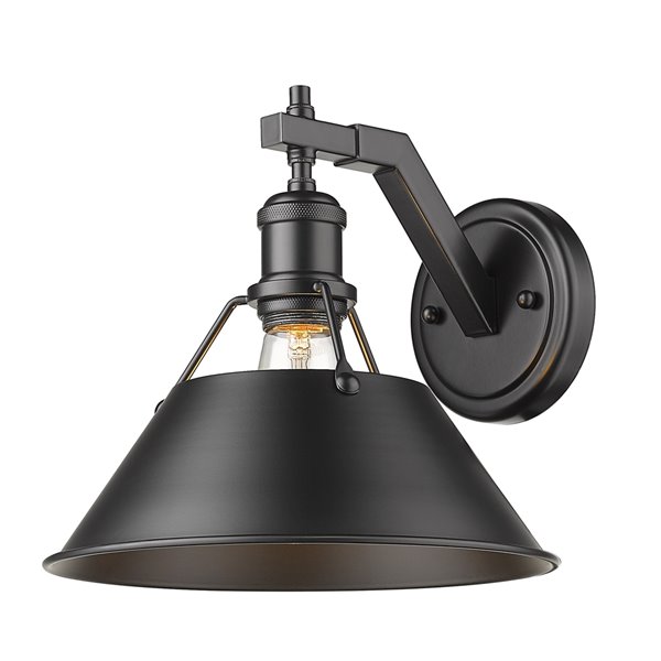 Golden Lighting Orwell 1-Light Wall Sconce - 10-in - Black