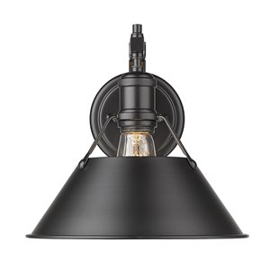 Golden Lighting Orwell 1-Light Wall Sconce - 10-in - Black