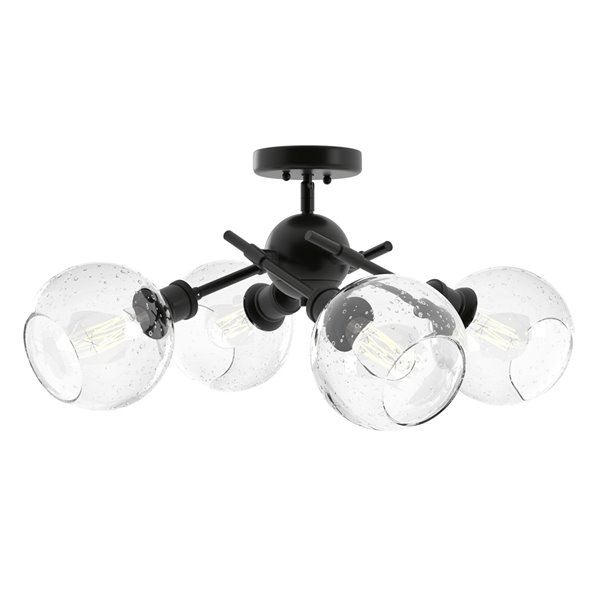 Golden Lighting Axel Semi-Flush Light - 24-in x 8-in - Black